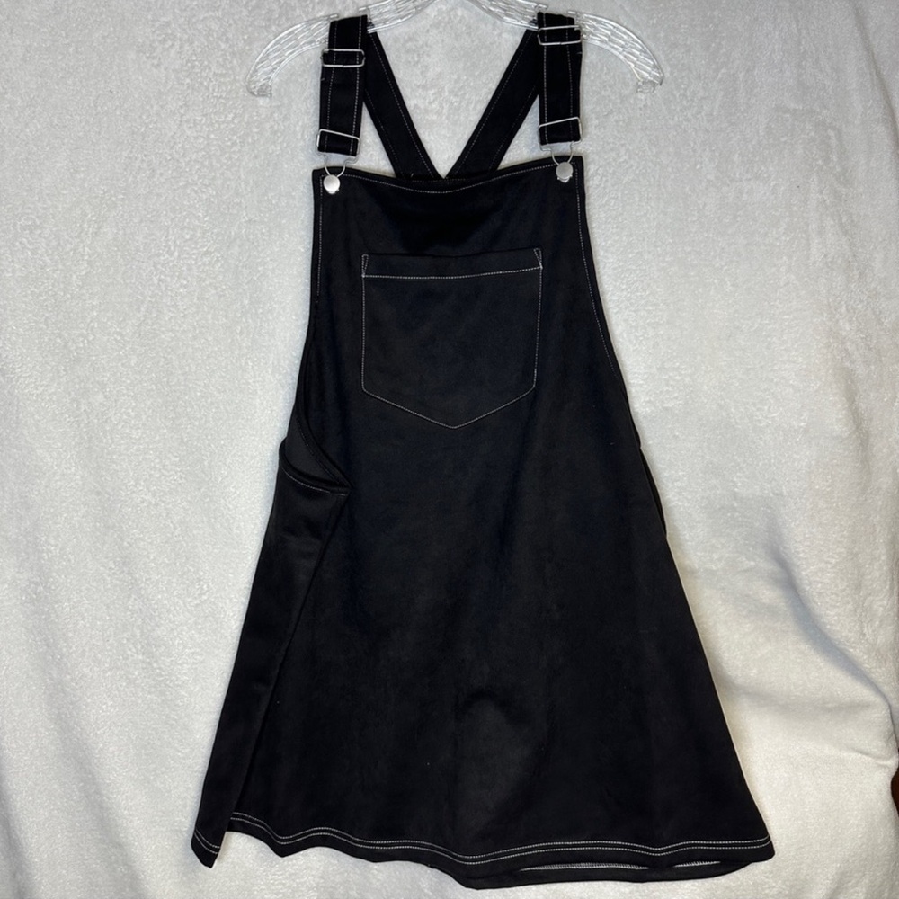 AUW Retro Gothic Midi Overall Dress w/ Adjustable Straps